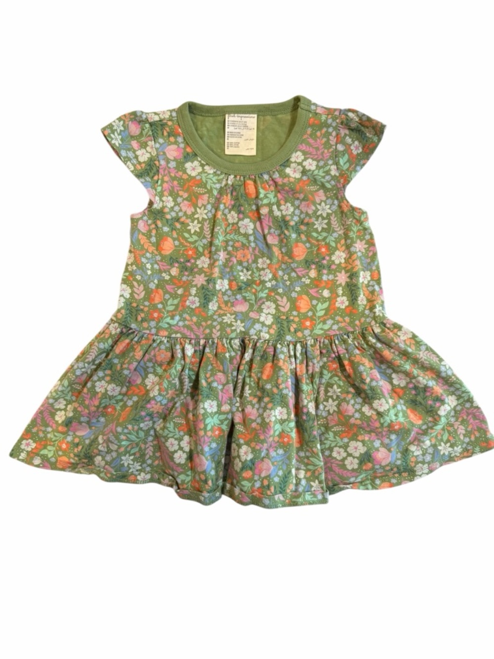 First Impressions Olive Green Baby Tee - 18 Months